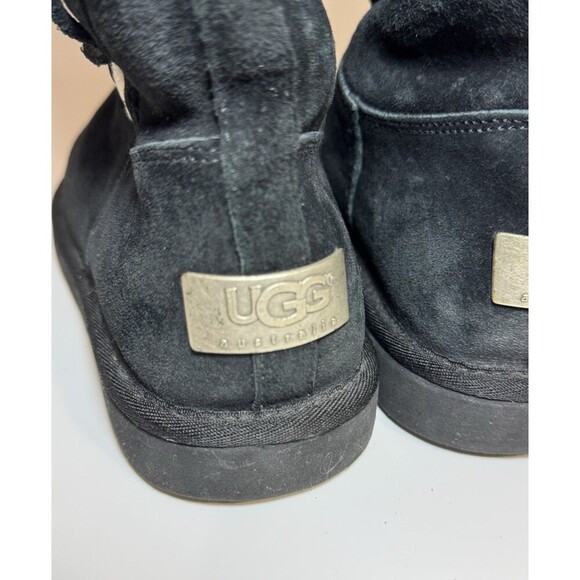 UGG Australia 5163 Upside Tall Suede Lace-Up Black Suede Shearling Boots US 6 - Picture 10 of 13